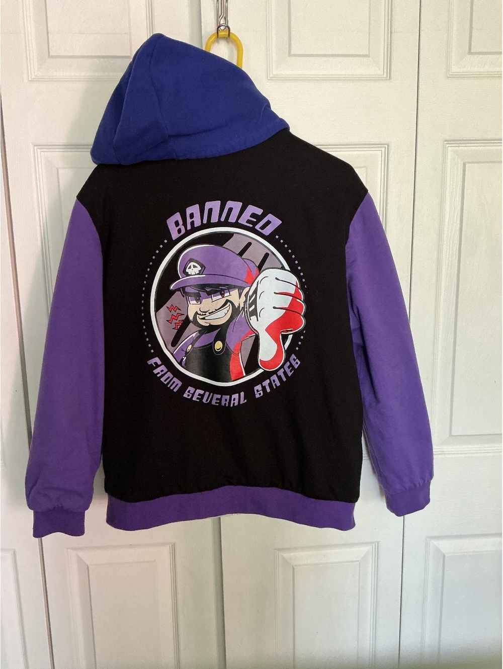 SMG4 SMG3 Reversible Bomber Hoodie Banned States Forklift Driver Glitch Sz L